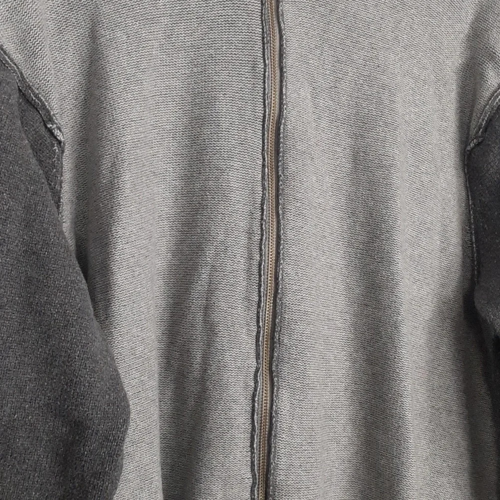 Calvin Klein Men's Gray Heavy Patchwork Zip Up Sweater